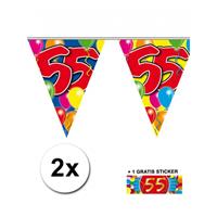 Shoppartners 2x vlaggenlijn 55 jaar met gratis sticker