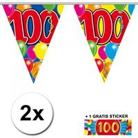 Shoppartners 2x vlaggenlijn 100 jaar met gratis sticker