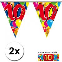 Shoppartners 2x vlaggenlijn 10 jaar met gratis sticker