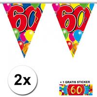 Shoppartners 2x vlaggenlijn 60 jaar met gratis sticker