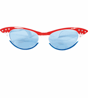 Vlinder bril rood/wit/blauw