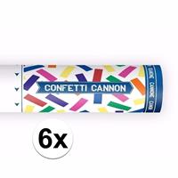 Bellatio 6x Confetti kanon kleuren mix 20 cm