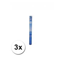 Bellatio 3 confetti shooters blauw 60 cm