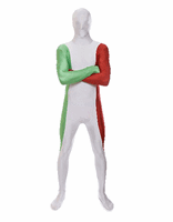 Morphsuits Originele morphsuit Italiaanse vlag (145-160 cm)