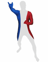 Morphsuits Originele morphsuit Franse vlag (160-175 cm)