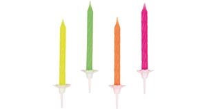 Amscan Geburtstagskerzen neon, 10 Stück