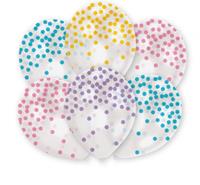 Amscan Luftballon Konfetti-Pastell, 6 Stück mehrfarbig