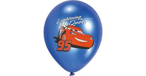 Amscan Latexballons Cars 27,5 cm, 6er Pack blau/rot