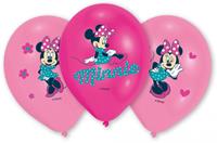Amscan Latexballons Minnie 27,5 cm, 6 Stück rosa/pink
