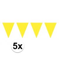 5x vlaggenlijn / slinger geel 10 meter