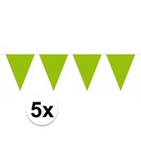 5x vlaggenlijn / slinger groen 10 meter