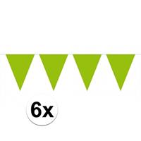 6x vlaggenlijn / slinger groen 10 meter
