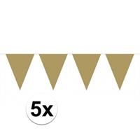 5x vlaggenlijn / slinger goud 10 meter