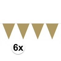 6x vlaggenlijn / slinger goud 10 meter
