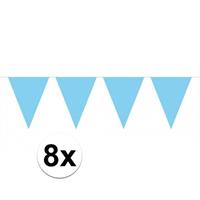 8x vlaggenlijn / slinger baby blauw 10 meter