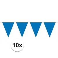 10x vlaggenlijn / slinger blauw 10 meter