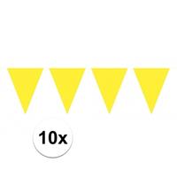 10x vlaggenlijn / slinger geel 10 meter