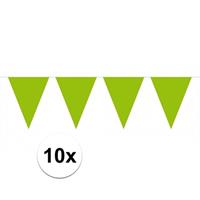10x vlaggenlijn / slinger groen 10 meter