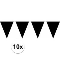 10x vlaggenlijn / slinger zwart 10 meter