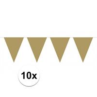 10x vlaggenlijn / slinger goud 10 meter