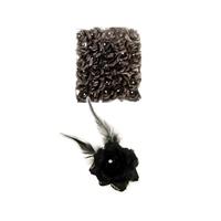 Bellatio Zwarte deco bloem met speld/elastiek
