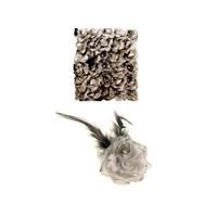 Bellatio Zilveren deco bloem met speld/elastiek