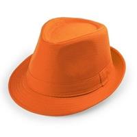 Oranje trilby verkleed hoedje voor volwassenen