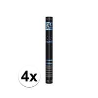 Bellatio 4x Confetti kanon metallic blauw 60 cm