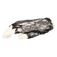 Bellatio Zwarte korte Madonna kanten handschoenen voor volwassenen
