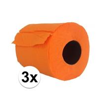 3x Oranje toiletpapier