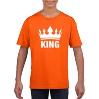 Shoppartners Oranje Koningsdag shirt met kroon jongens (158-164) Oranje
