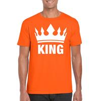 Shoppartners Oranje Koningsdag shirt met kroon heren Oranje