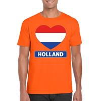 Shoppartners Oranje Holland hart vlag shirt heren Oranje