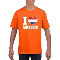 Shoppartners Oranje I love Willem shirt kinderen (134-140) Oranje