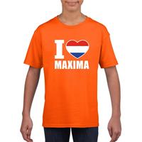 Shoppartners Oranje I love Maxima shirt kinderen (158-164) Oranje