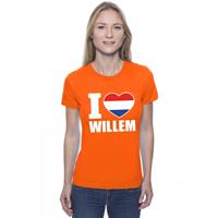 Shoppartners Oranje I love Willem shirt dames Oranje