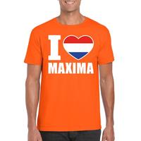 Shoppartners Oranje I love Maxima shirt heren Oranje