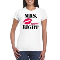 Shoppartners Mrs. Always Right t-shirt wit dames Wit