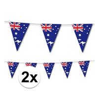 Bellatio 2x Australie vlaggenlijn 3,5 meter Multi