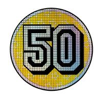 Decoratiebord 50 jaar holografisch