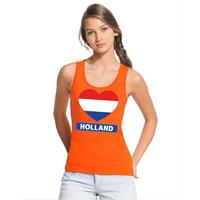 Shoppartners Oranje Holland hart vlag tanktop dames Oranje