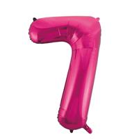Cijfer 7 folie ballon roze van 92 cm Roze