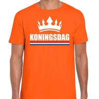 Shoppartners Oranje Koningsdag met kroon shirt heren Oranje