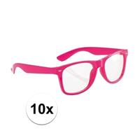 Bellatio 10x Neon brillen roze voor volwassenen