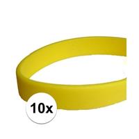 10x Siliconen armbandjes geel Geel
