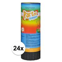 24x Mini party poppers 11 cm Multi
