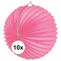10x Lampionnen roze 22 cm Roze