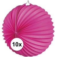 10x Lampionnen fuchsia roze 22 cm Roze