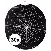 30x Spinnenweb lampionnnen 22 cm Zwart