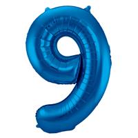 EzyDog Folie Ballon Cijfer 9 Blauw cm